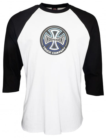 Custom Top Split Cross 3/4 Baseball Top (Black/White)