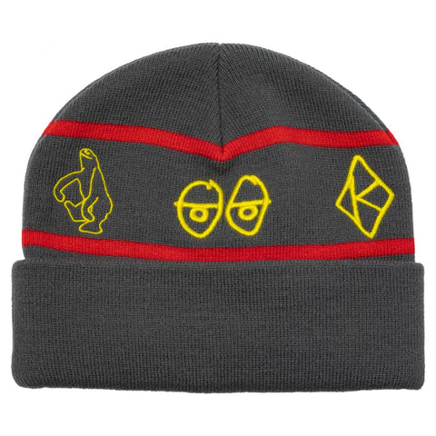 Naskar Cuff Beanie (Charcoal/Red/Yellow)