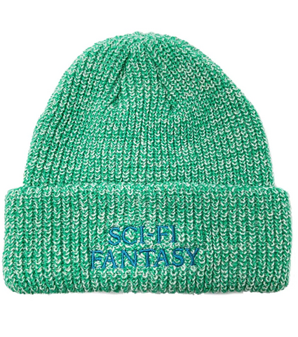 Mixed Yarn Logo Beanie (Green/Cream)