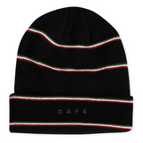 Stripe Fold Beanie (Black)