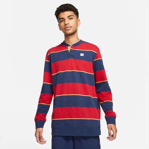 Henley Striped Crew (Midnight Navy/Gym Red/Pollen)