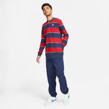 Henley Striped Crew (Midnight Navy/Gym Red/Pollen)