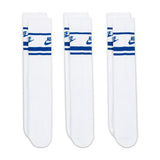 Cushioned Socks (3 Pk) - (Blue/White)