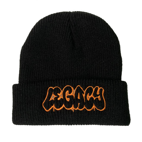 Throw Up Beanie (Black/Orange)