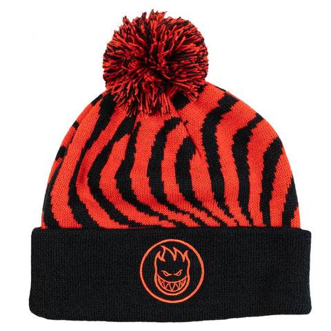 Classic Swirl Pom Beanie (Black/Red)