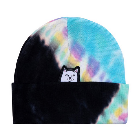 Lord Nermal Beanie (Black & Rainbow Tie Dye)