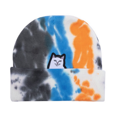 Lord Nermal Beanie (Grey, Blue & Orange Tie Dye)