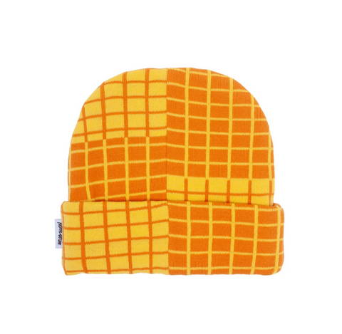 Checker Block Cuff Beanie (Orange)