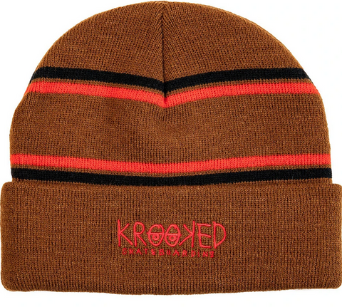 Eyes Cuff Beanie (Brown/Red/Black)