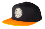 Split Cross Snapback Cap (Black/Orange)
