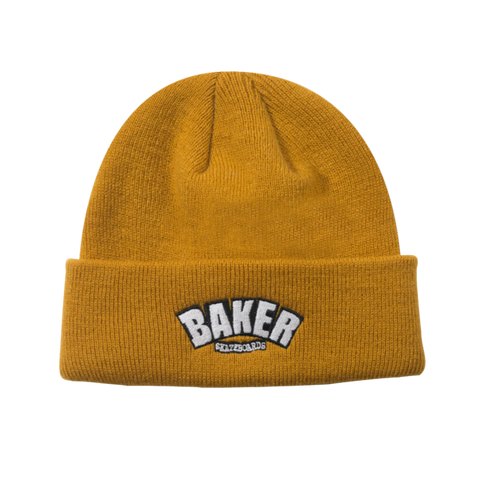 Fold Down Brand Logo Beanie (Camel)