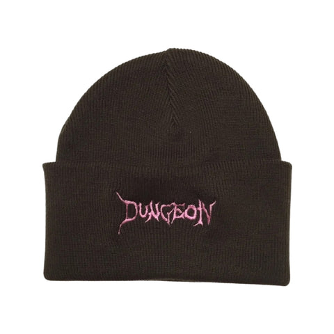 Dungeon Logo Beanie (Chocolate/Pink)