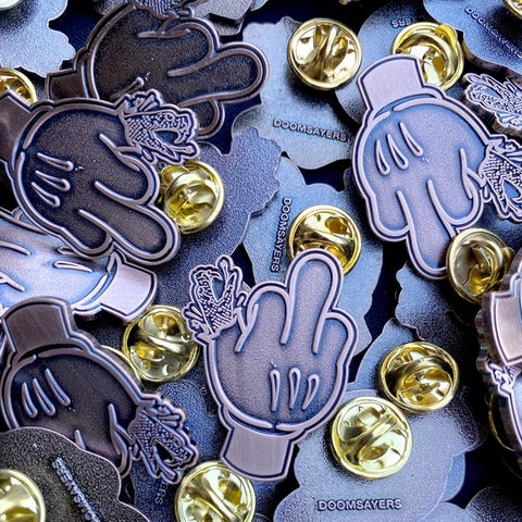 Cartoon Up Yours Pin (Copper)