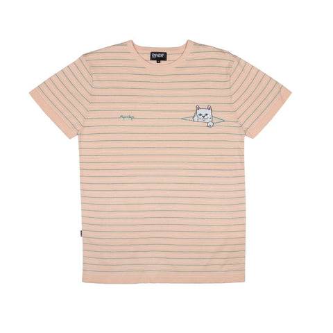 Peeking Nermal Jacquard Knit Tee (Natural/Teal)