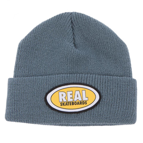 Oval Cuff Beanie (Slate/Yellow)