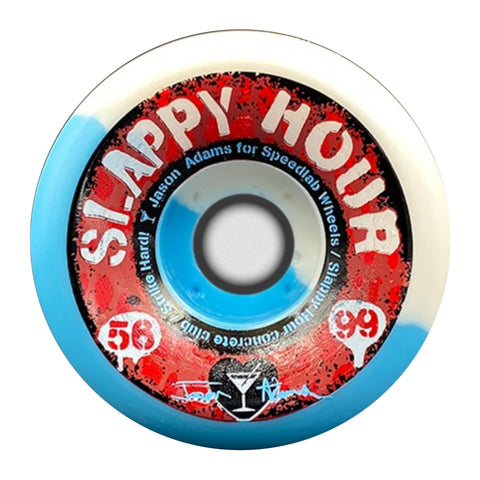 56mm Slappy Hour Jason Adams 99a Wheels (White/Blue)